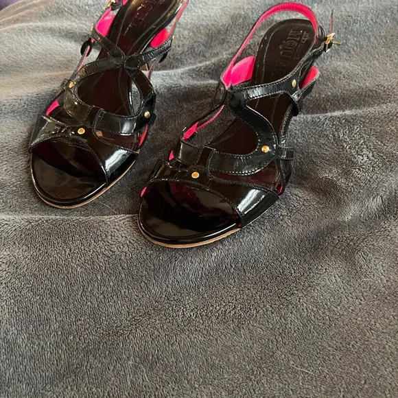 Sale 🔥 Alexander McQueen Black Patent Leather Heels Strap Sandals Size 6 - Picture 3 of 9
